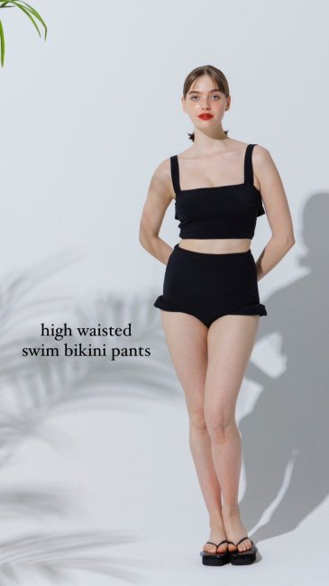 【予約販売】high waisted swim bikini pants【4色展開】※4月末頃より順次発送予定 - RosyMonster