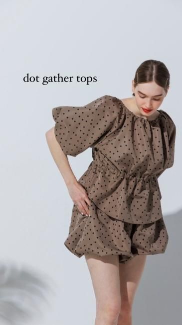 【予約販売】dot gather tops【3色展開】※4月末頃より順次発送予定 - RosyMonster