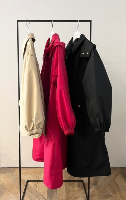 予約販売】2way scallop water proof coat【ブラック・レッドのみ】※5 