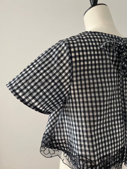 10/26～【MORE FINAL SALE】couture lace grossy gingham tops  【2色展開】※11/7頃より順次発送予定 - RosyMonster