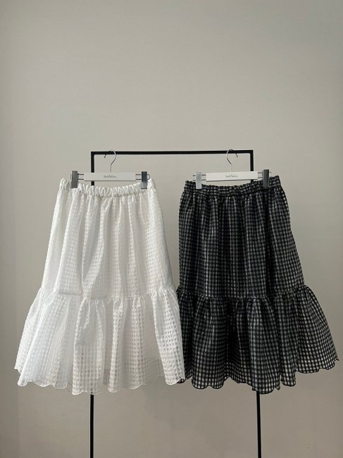 9/28～【FINAL SALE】grossy gingham skirt 【2色展開】※10/3頃より順次発送予定 - RosyMonster