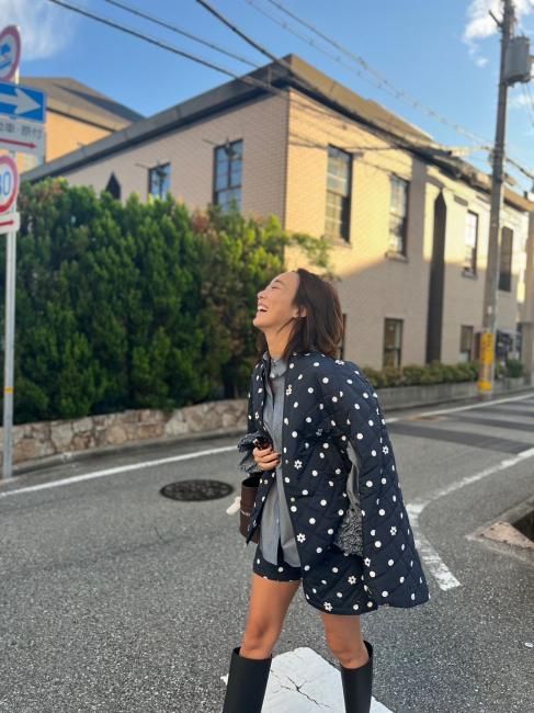 rosy monster ドットdot quilting jacket