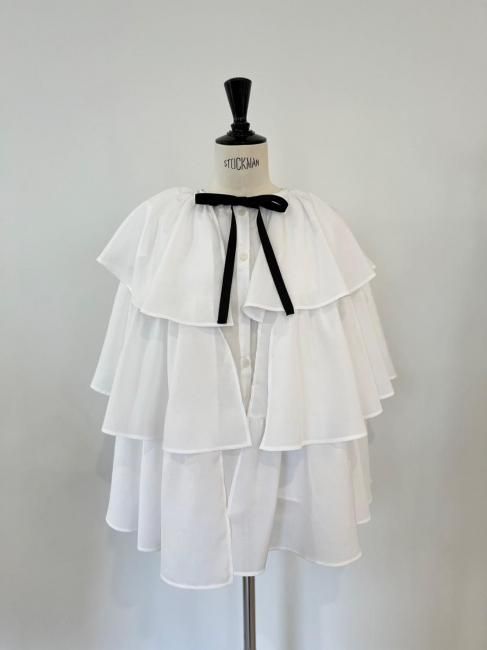 rosy monster★新品未使用★フリルマントブラウス＆フリルリブニット 9/20～【MORE FINAL SALE】frill mant blouse【2色展開】※9/25頃