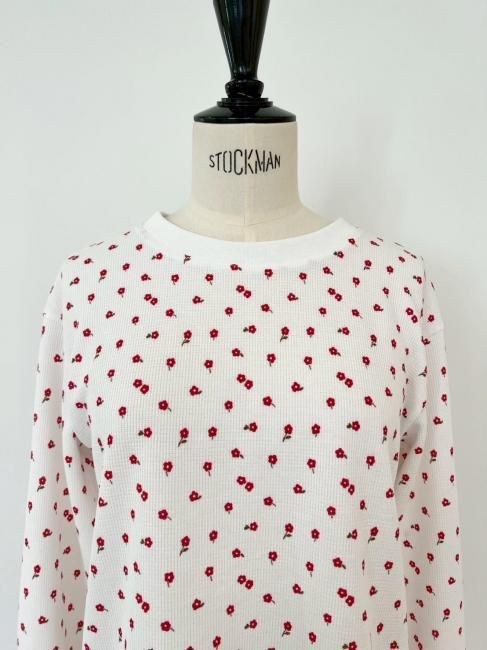 rosy monster 長袖フラワーワッフルカットソー 8/9～【FINAL SALE】flower waffle cut and sew 【2色展開】※8