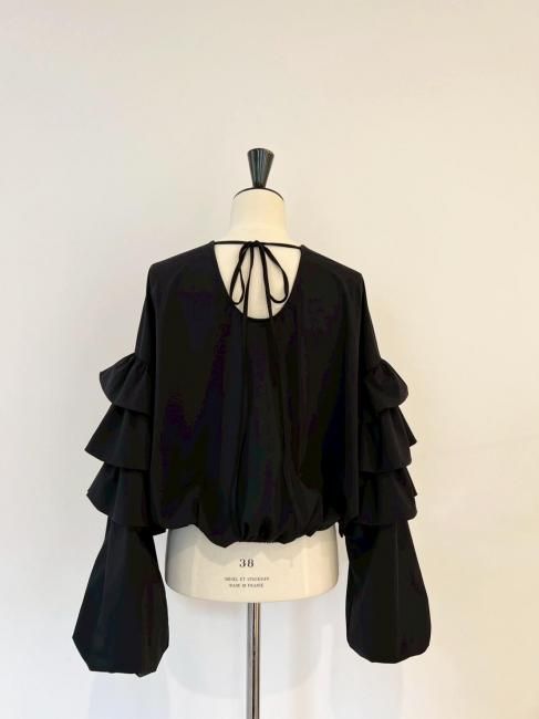 再々販/予約販売】triple frill blouse【ライトブルー