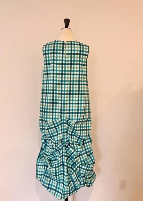 8/9～【SUMMER SALE】tsuntsun gingham balloon OP【ブラック
