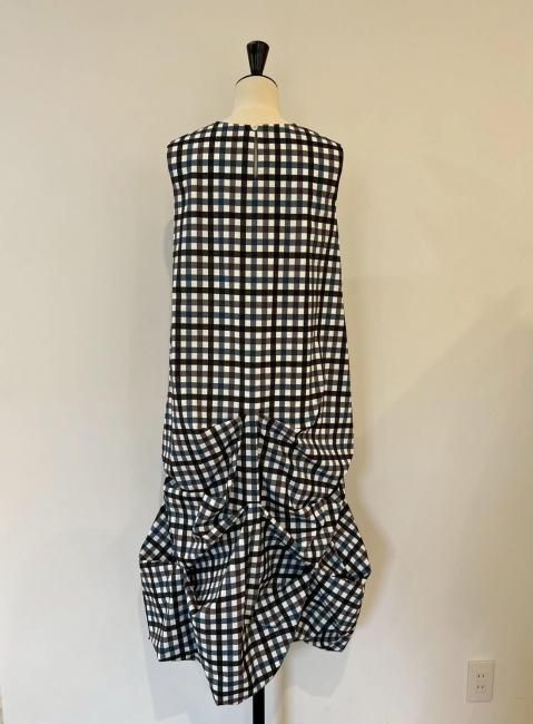 8/9～【SUMMER SALE】tsuntsun gingham balloon OP【ブラック