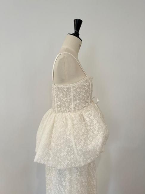 【8/6限定値下げ】flora veil camisole ホワイト 8/9～【SUMMER SALE】flora veil camisole【2色展開】※8/26頃