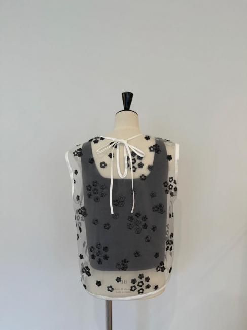 新品タグ付き ESMOK tulle tops レディース】VELVET TULLE SHIRRING TOP | FETICO(フェティコ
