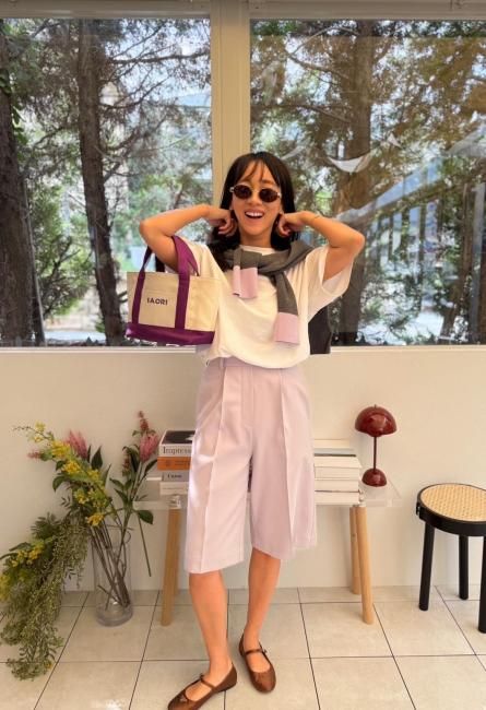 在庫調整】POSY clean line half pants【4色展開/2サイズ展開