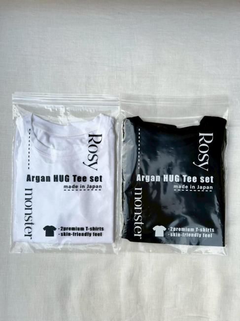 ロージーモンスター　アルガンハグティ　白 在庫調整】argan hug tee（半袖2枚組）【2色展開】※順次発送予定