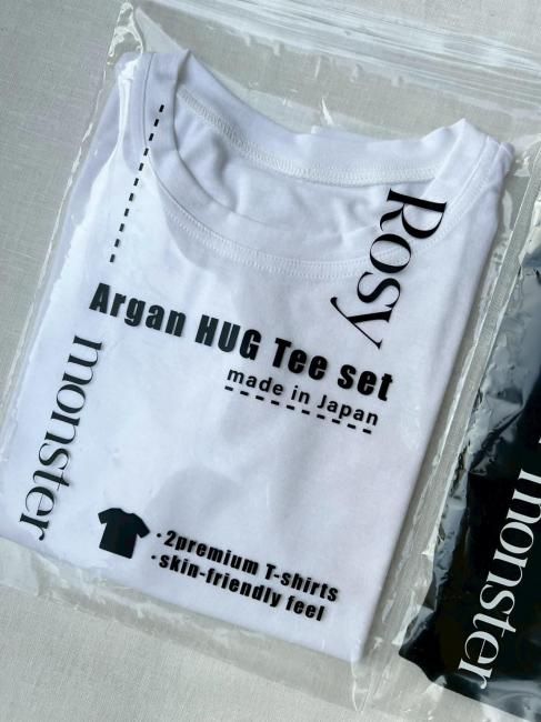 在庫調整】argan hug tee（半袖2枚組）【2色展開】※順次発送予定