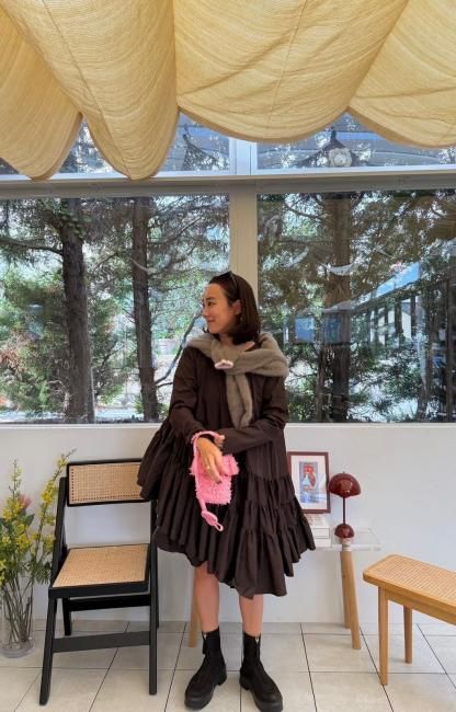 ロージーモンスター♡ティアードペプラムワンピース ラベンダー S 美品 ロージーモンスター♡ティアードペプラムワンピース ラベンダー