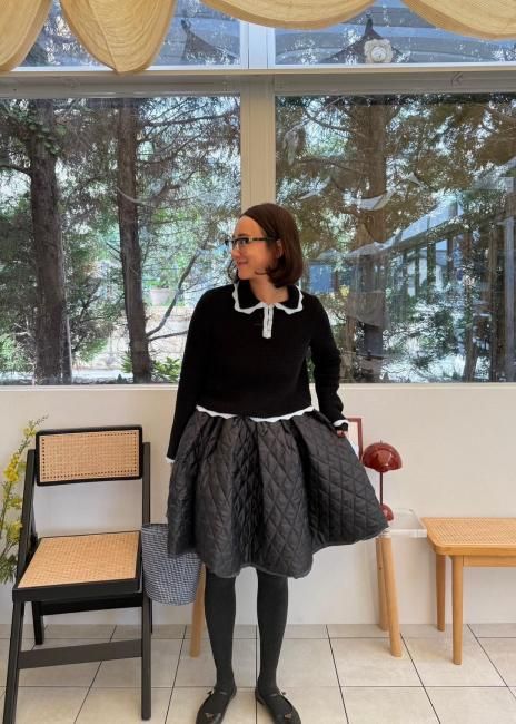 ろ*く様 PULLA キルティング ブラックミニスカート ろ*く様 PULLA キルティング ブラックミニスカート