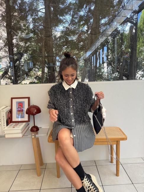 kale frill stripe shirt　ブルー 在庫調整】kale frill stripe shirt【ブルーのみ】※順次発送予定