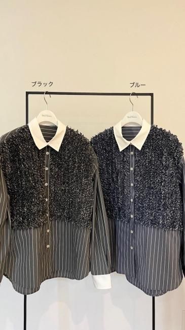 在庫調整】kale frill stripe shirt【2色展開】※順次発送予定