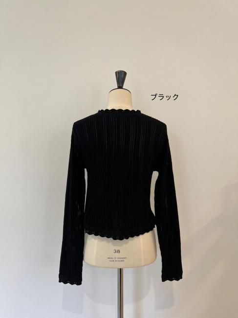 予約販売】scallop mini cable knit【ブラック/ブラウン/グレー