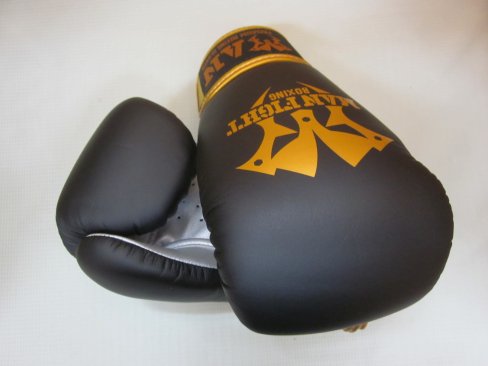 【メーカー協賛期間限定セール】 MAN FIGHT BOXING マンファイト10-12ozグローブ 黒/金 ベロクロ式 MICROFIBER  LEATHER＊PU製より強度が格段に高い生地 - ボクシンググローブ、ムエタイ、キック、TWINS、TOP KING、RAJA、格闘技全般