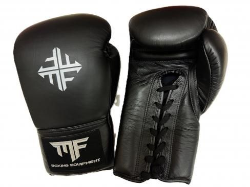 MF エムエフ 16oz プレミアムボクシンググローブ ヒモ式 黒 本革