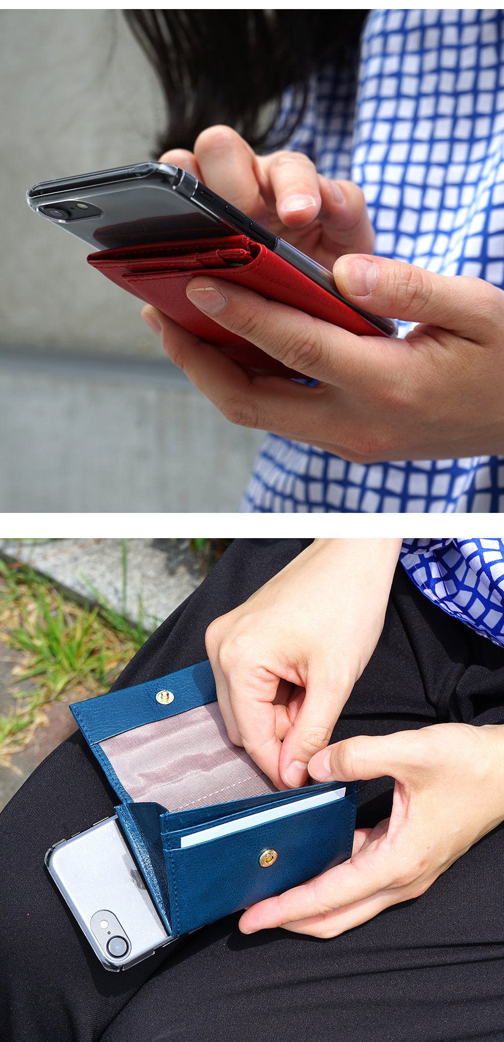 スマホカバーに装着できる極小財布 2wayミニマムウォレットのモデル画像4