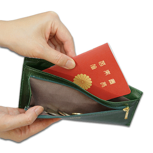 レディース用超薄い長財布＜デリック＞のオープンポケットの画像