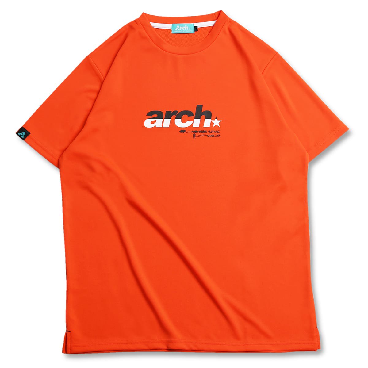 バスケ アーチ スプリット スポーティロゴ Tシャツ オレンジ