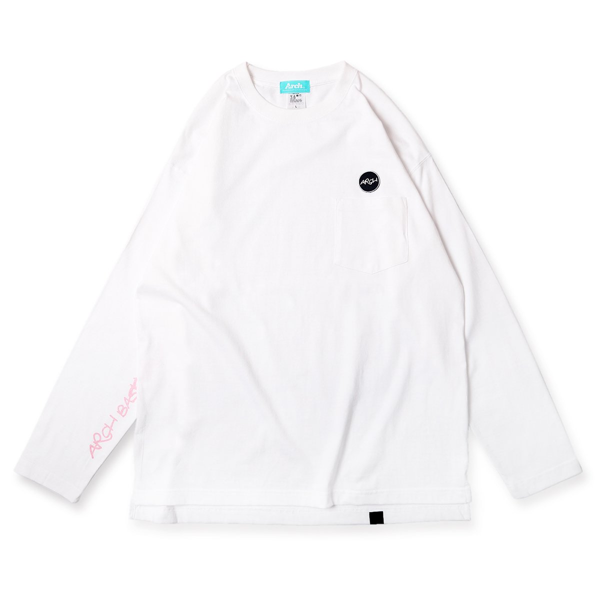 patched pocket L/S tee【white】