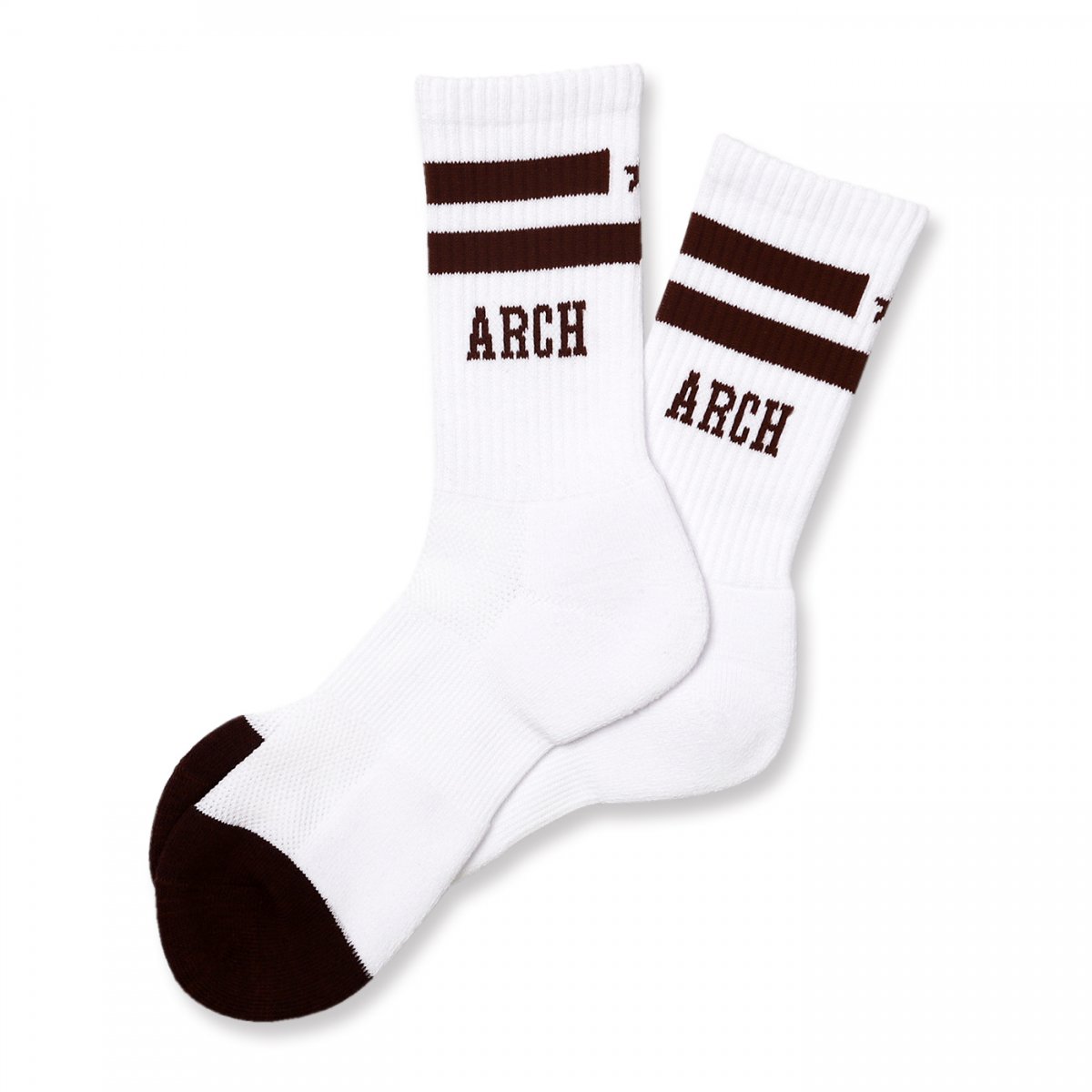 line crew star mid. socks【white/brown】 - Arch ☆ アーチ