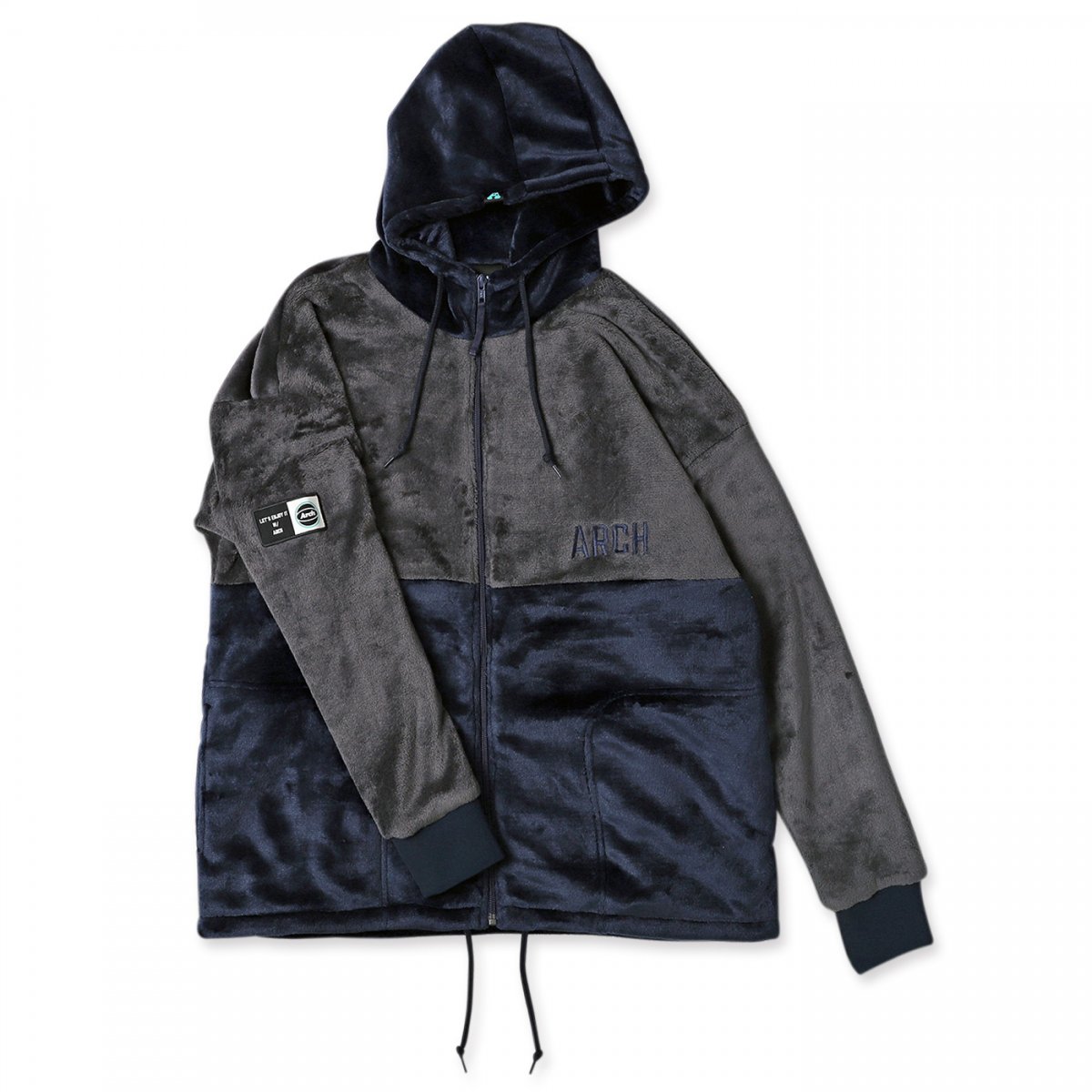 sport fleece jacket 【gray/navy】