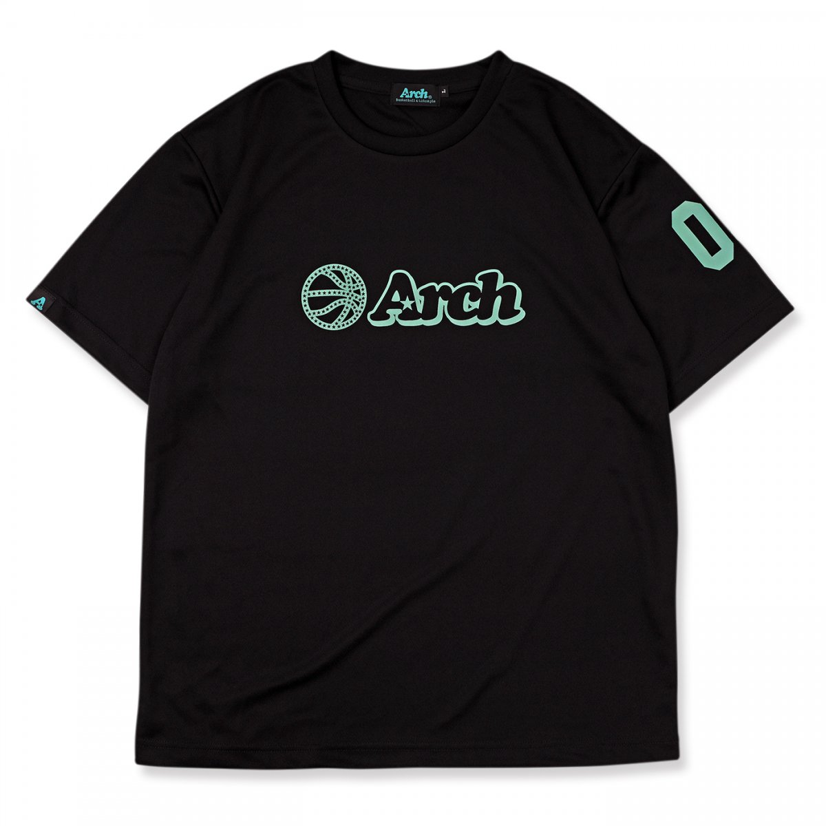 バスケ アーチ ボール ロゴ Tシャツ ブラック/セージグリーン