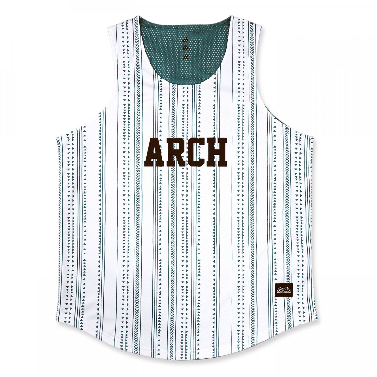 rough stripe rev. tank [DRY]【white/teal】 - Arch ☆ アーチ [バスケットボール＆ライフスタイルウェア  Basketball&Lifestyle wear]