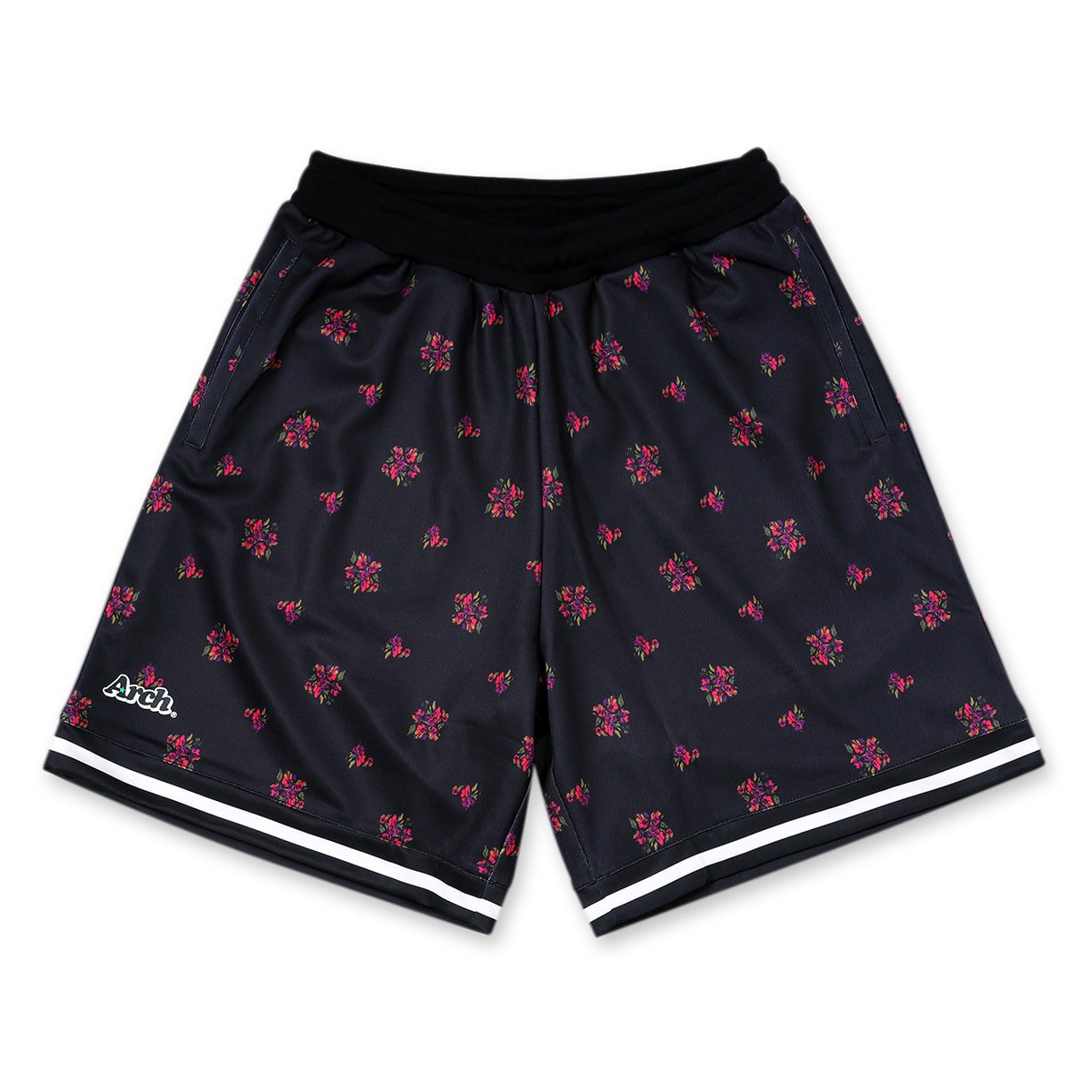 floral sport shorts【black】