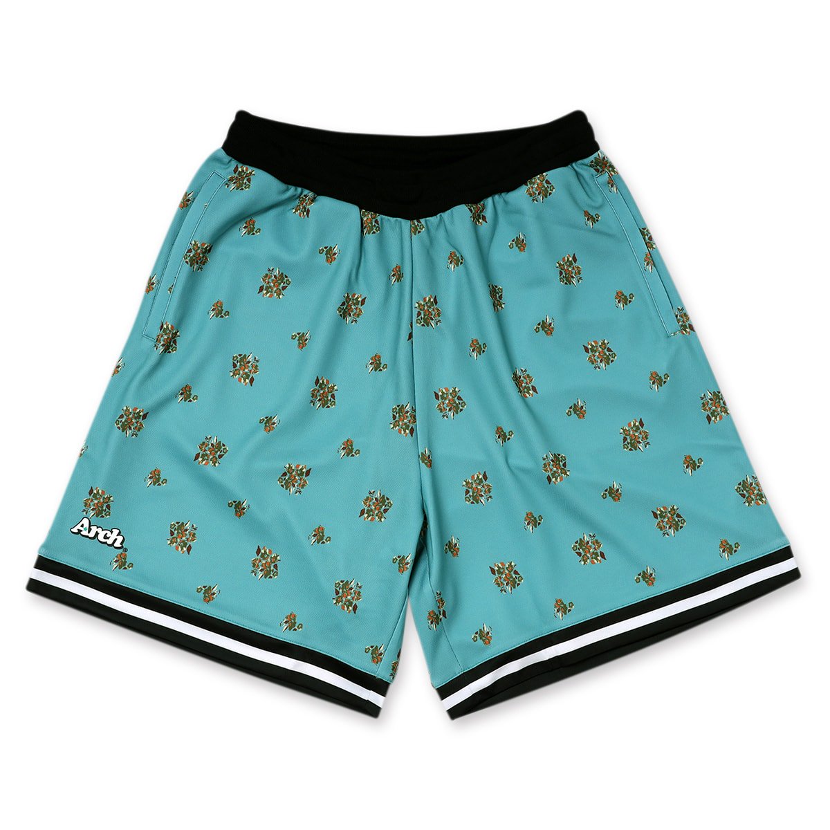 floral sport shorts【nile blue】