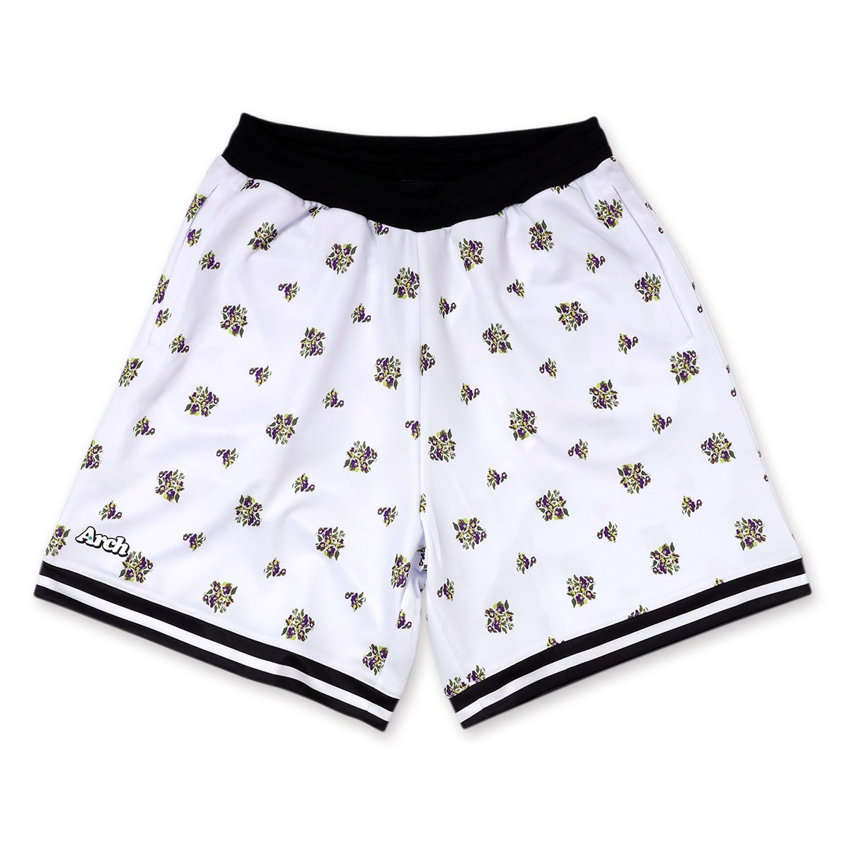 floral sport shorts【white】