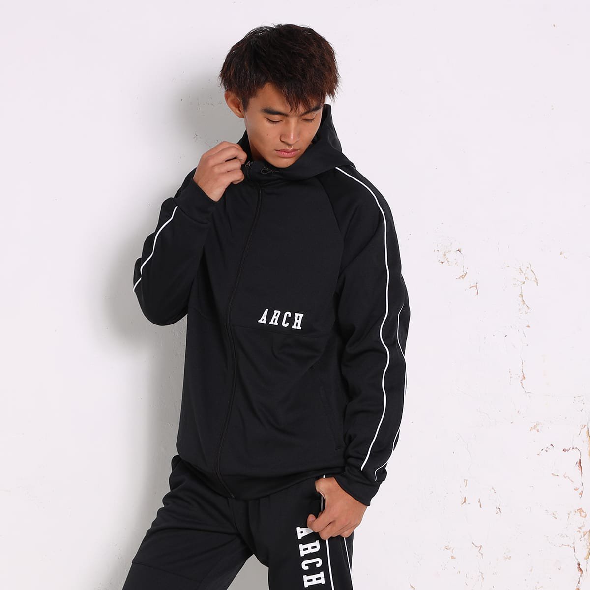 vertical jersey parka【black】 - Arch ☆ アーチ [バスケットボール＆ライフスタイルウェア  Basketball&Lifestyle wear]