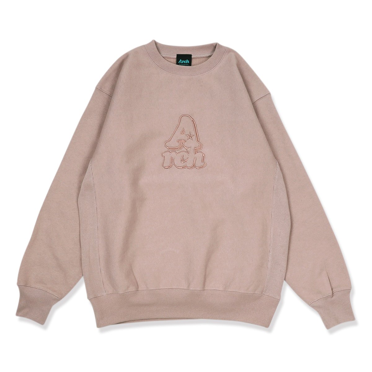 playful logo embroidered crew【dusty pink】