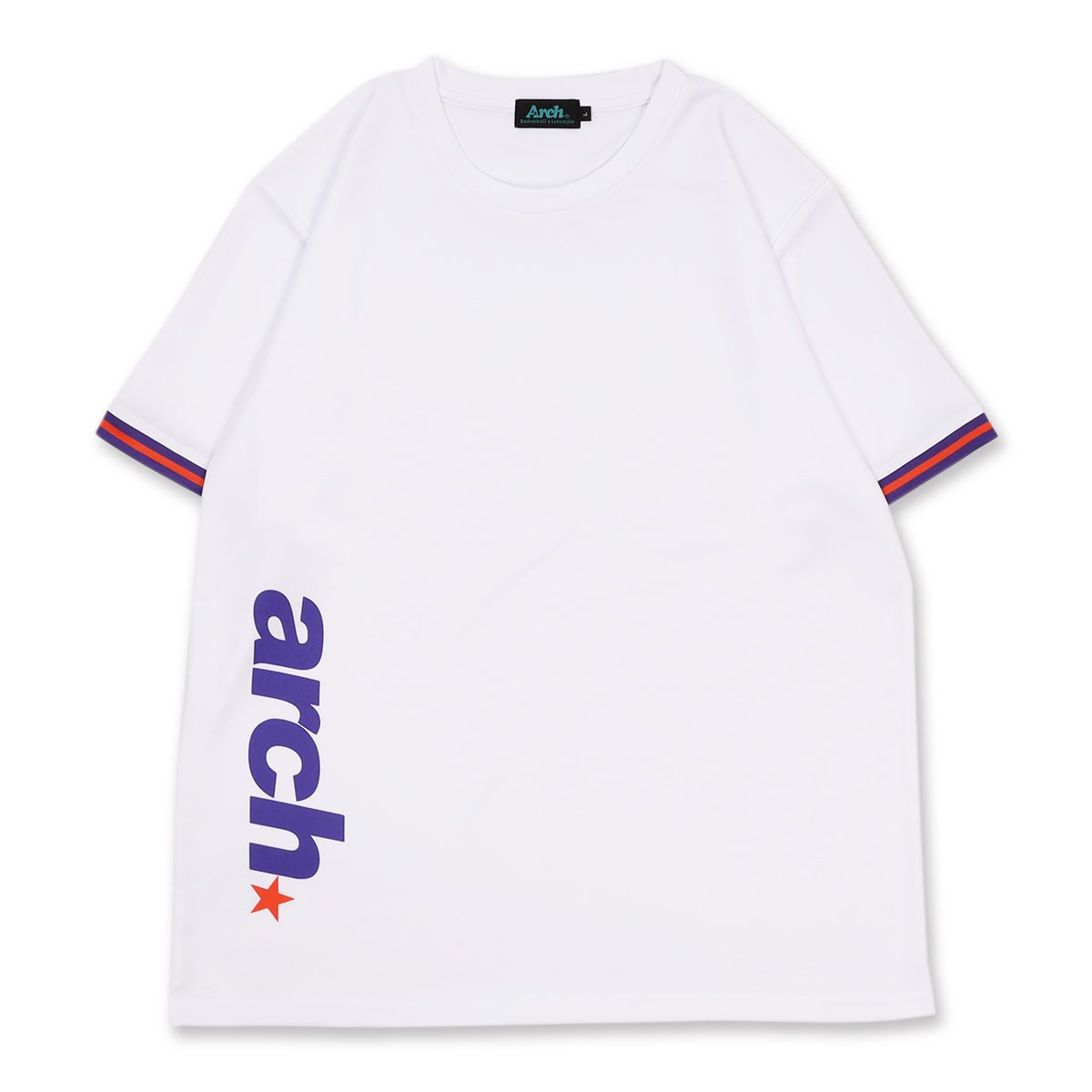sporty logo cuff line tee [DRY]【white】
