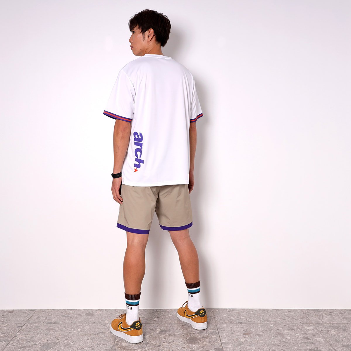 sporty logo hem shorts【beige】 - Arch ☆ アーチ [バスケットボール＆ライフスタイルウェア  BasketballLifestyle wear]