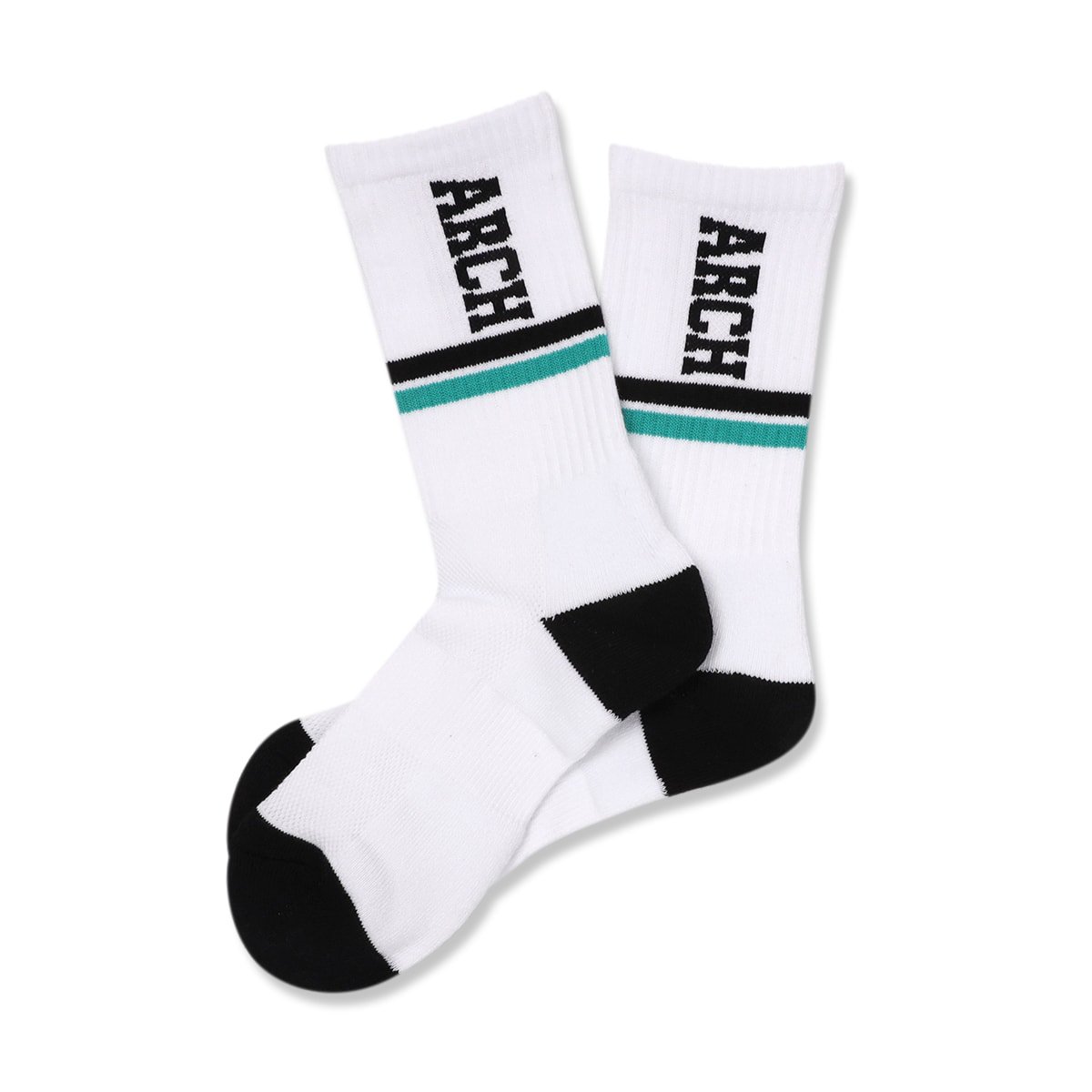 drop line crew mid. socks【white/black】 - Arch ☆ アーチ