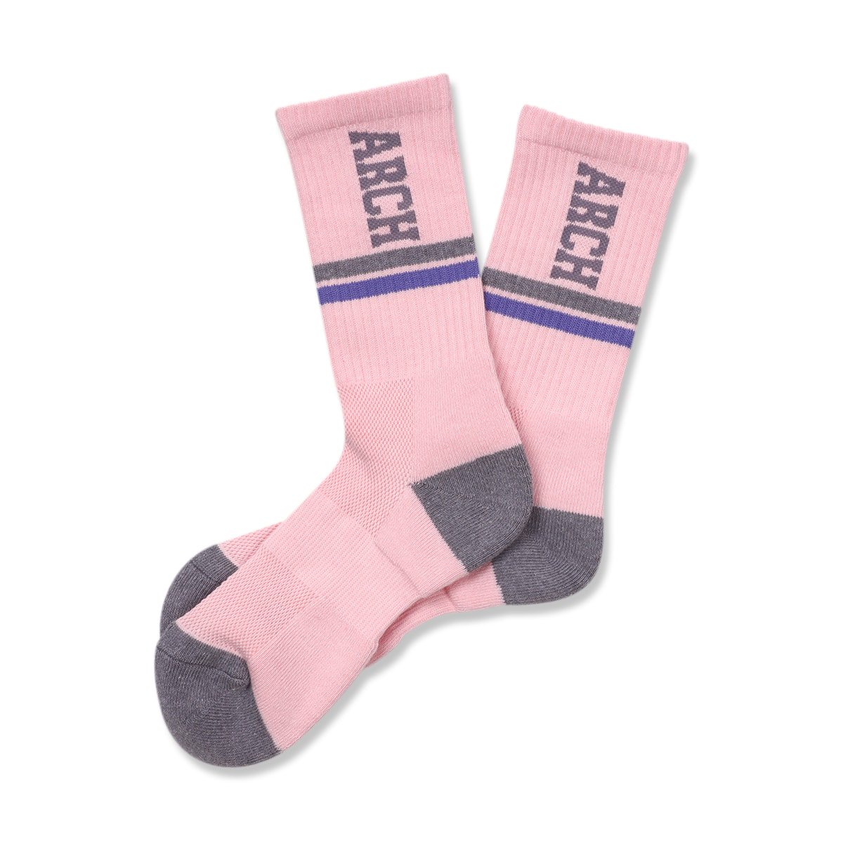 drop line crew mid. socks【shell pink/gray】 - Arch ☆ アーチ