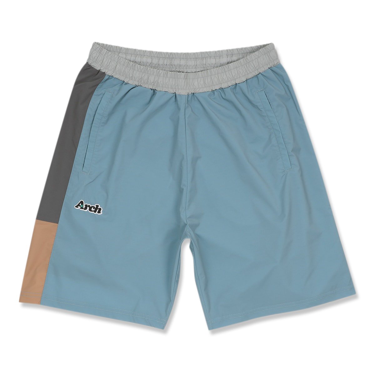 color block shorts【stone blue】