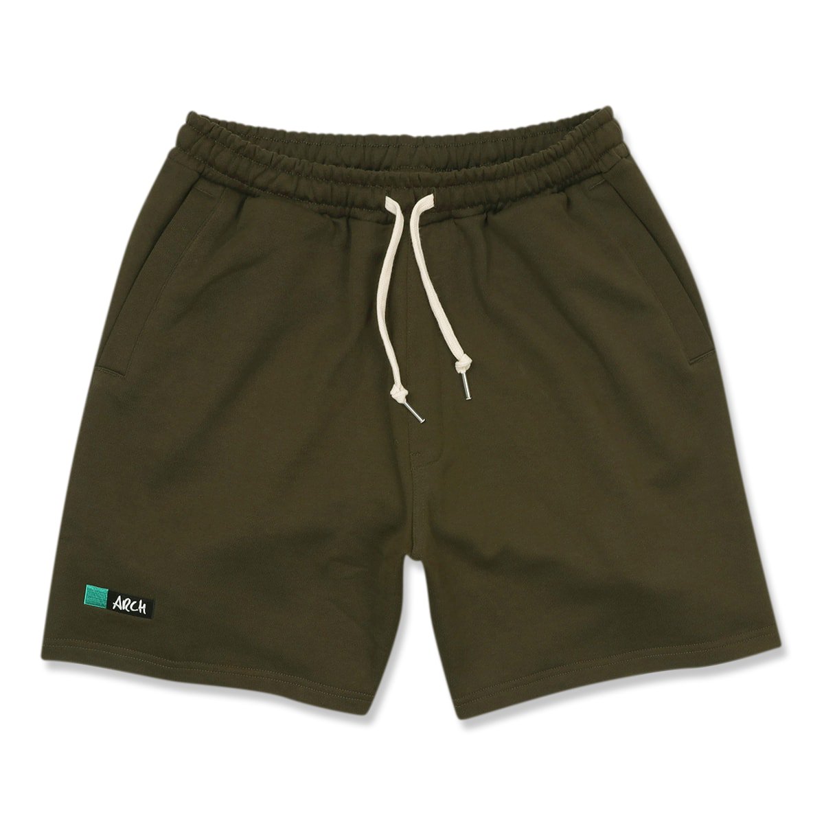 flag logo sweat shorts【khaki】