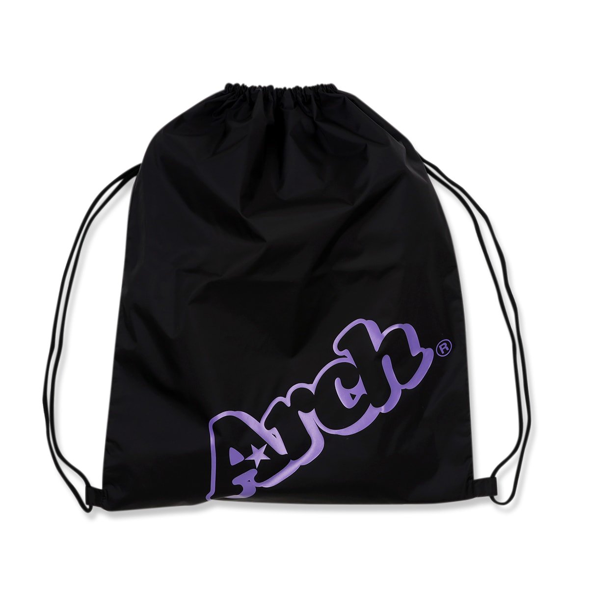 sloping logo gym sack【black/purple】