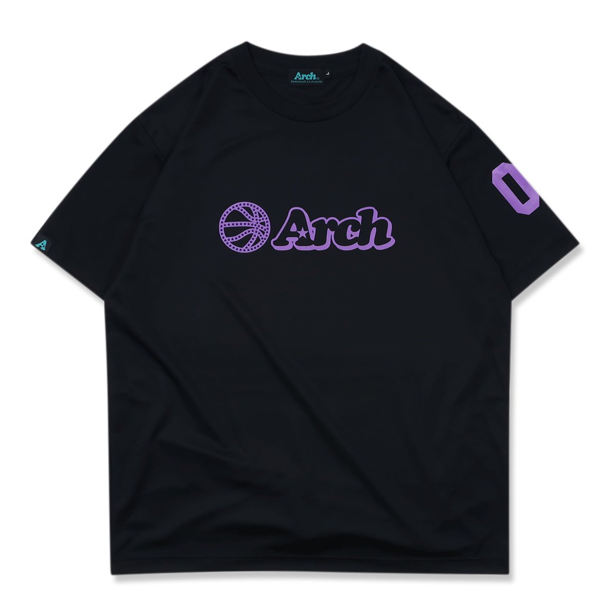 ball logo tee [DRY]【black/purple】