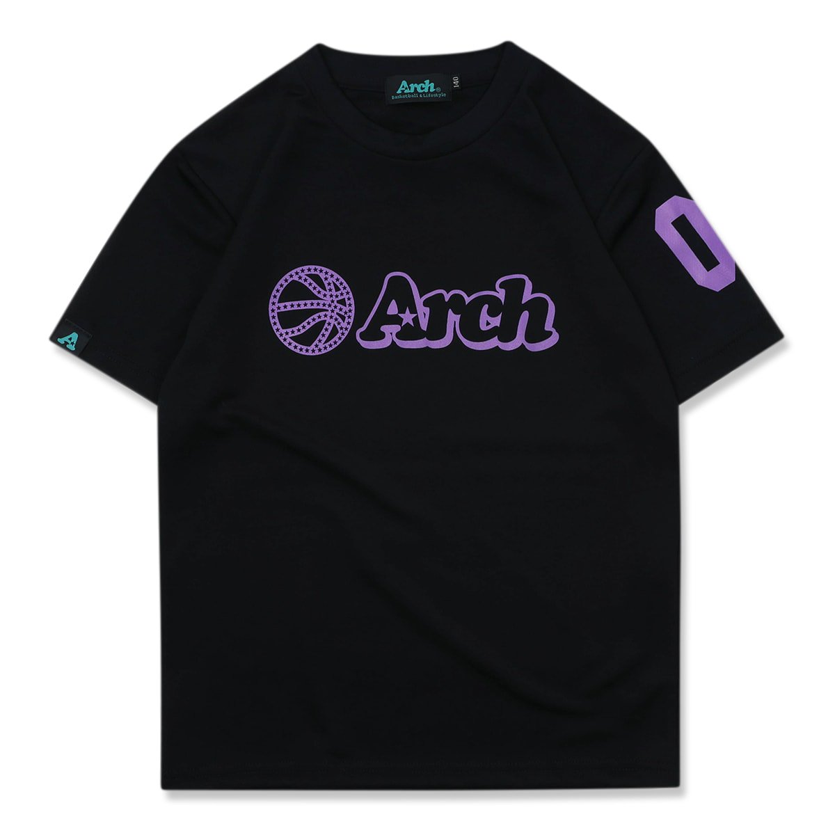 ball logo tee [DRY][KIDS]【black/purple】