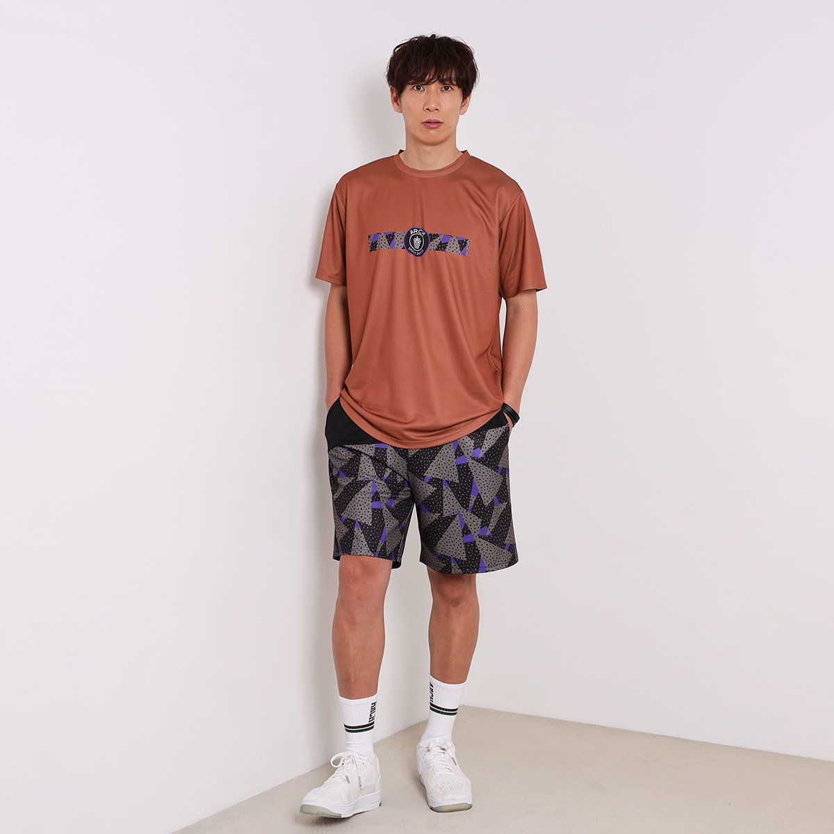 crush dot shorts【black/ash brown】 - Arch ☆ アーチ [バスケットボール＆ライフスタイルウェア  BasketballLifestyle wear]