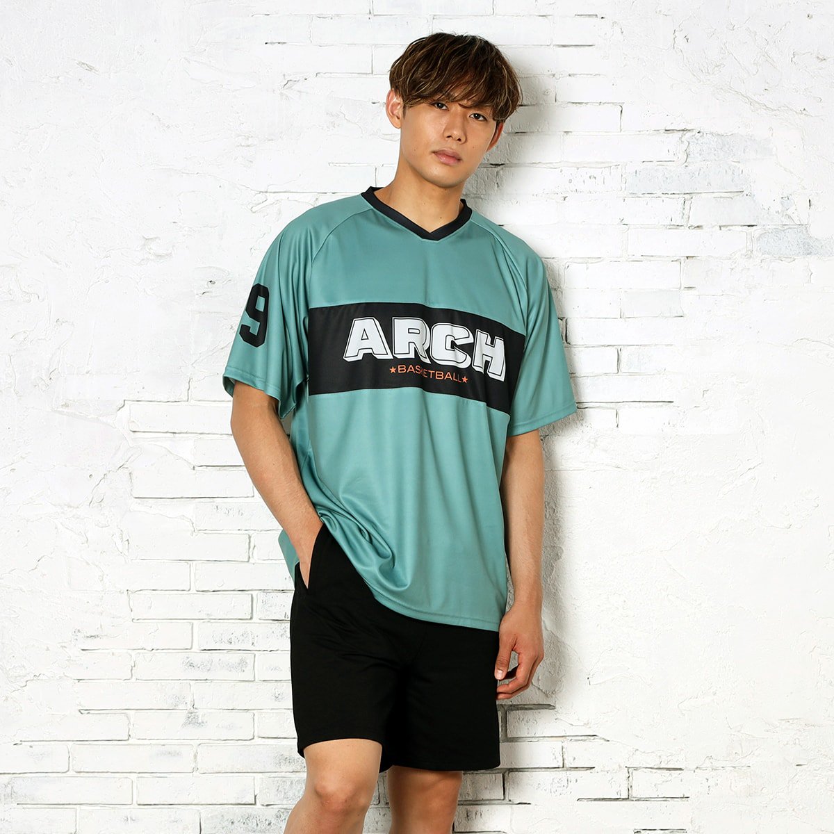 bi-color oversized tee [DRY]【sage green】 - Arch ☆ アーチ