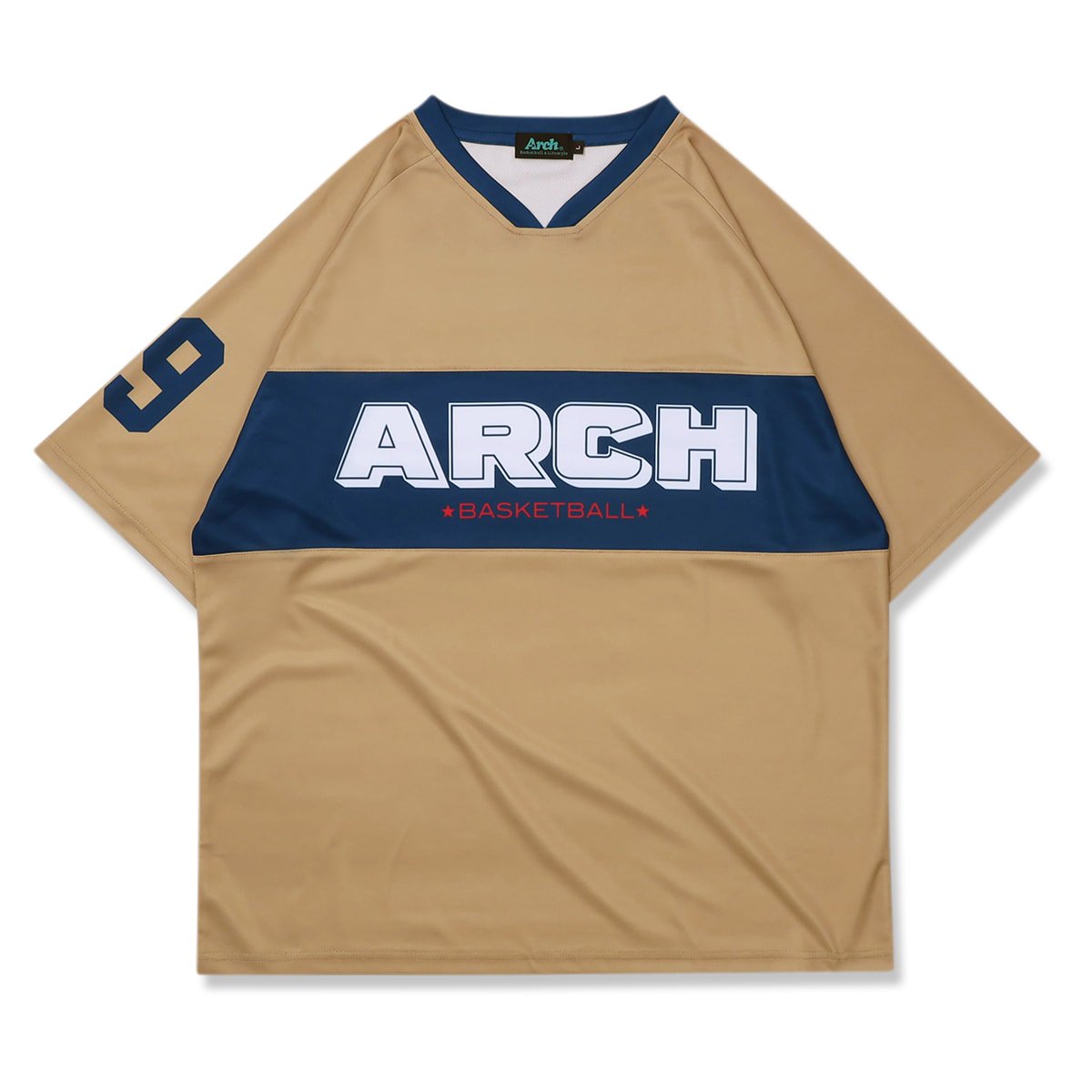 bi-color oversized tee [DRY]【beige】 - Arch ☆ アーチ [バスケットボール＆ライフスタイルウェア  Basketball&Lifestyle wear]