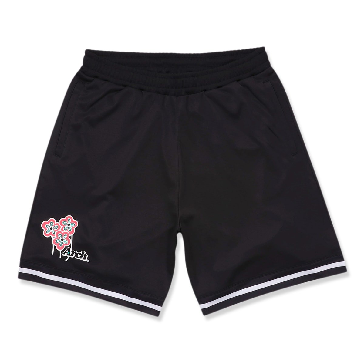 triple flowers shorts【black】