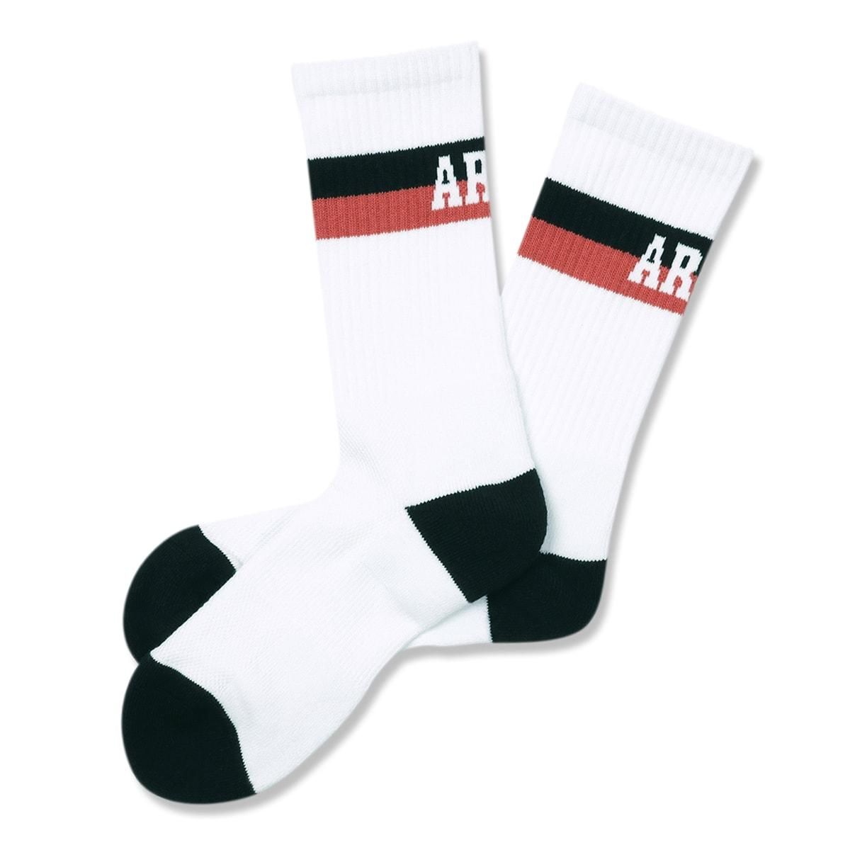 bi-color crew mid. socks【white/black】 - Arch ☆ アーチ 